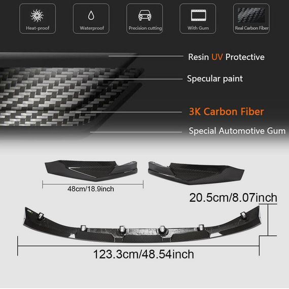 Накладка на передній бампер Lip V7 (для G82/G83, Карбон) для BMW 4 серія G22/23/26 2020- рр | Зображення 4