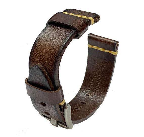 Шкіряний ремінець Primolux C052B Steel buckle для годинника Huawei Watch GT 2 / GT Active 46mm - Dark Brown | Зображення 6