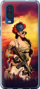 Чехол на Motorola One Vision Украинка с оружием "5316u-1782-17620"