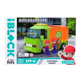 Конструктор "Мусоровоз" KH17/005/1 Build & create Dustbin lorry IBLOCK, 219 деталей, в коробке (4897126753622)