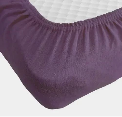 Фиолетовая Простынь махровая на резинке с наволочками Anisa  (220х240+30 см) | Зображення 2