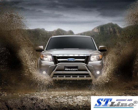 Кенгурятник WT003 (нерж) для Ford Ranger 2007-2011 гг | Зображення 1