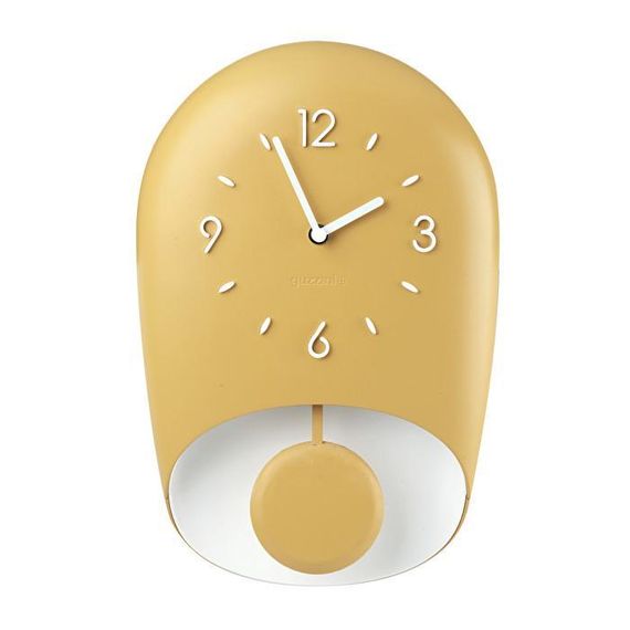 Годинники настінні з маятником Guzzini Home 168604206 22х8х33 см жовті