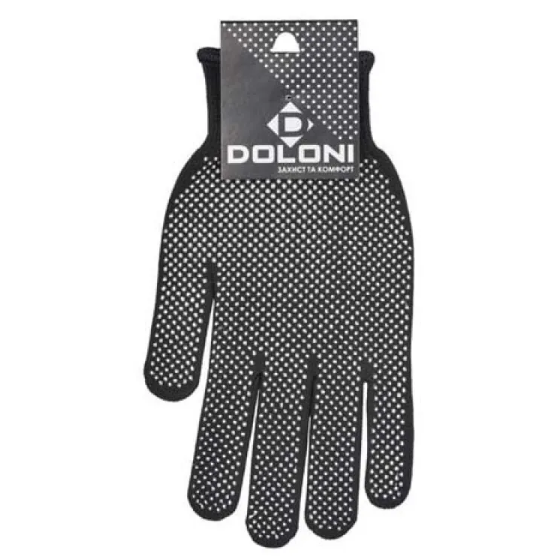 Рукавички 4410 трикотаж з мікроточкою ПВХ р.10(XL) клас 13 чорний ДКГ