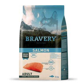 Корм Bravery Adult Large & Medium Salmon сухий з лососем для дорослих собак середніх та великих порід 4 кг