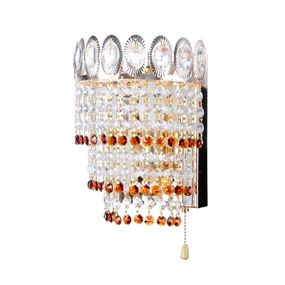 Бра настенное накладное LED хрустальное с выключателем BCL-483W/2*E14+16*0.5W
