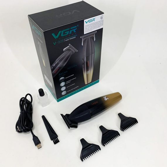 Машинка для стрижки волосся VGR V-906 тример для окантовки та стрижки бороди. Колір: жовтий | Зображення 4