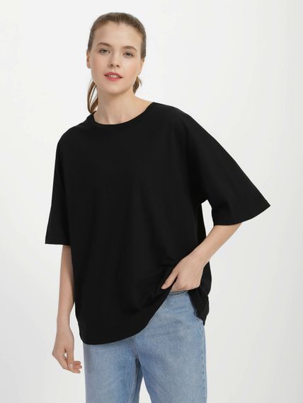 Футболка жіноча оверсайз чорна, XL
