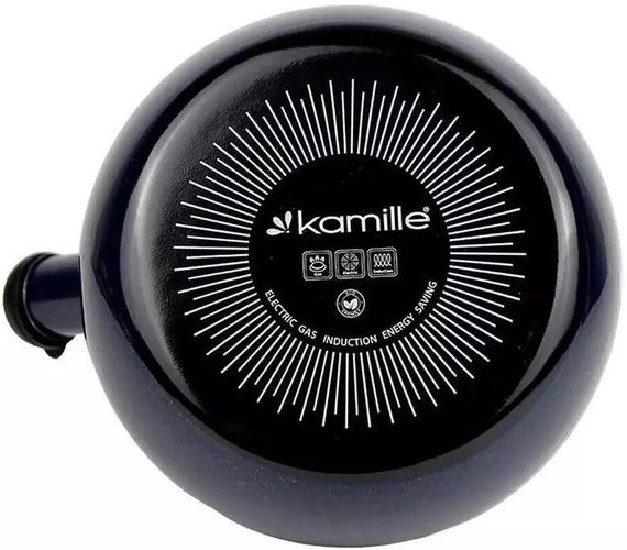 Чайник емальований Kamille "Boiling Water" 2.2л зі свистком, темно-синій металік | Зображення 3