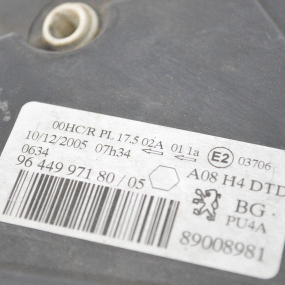 Фара права Peugeot 1007 2005-2009 Фара передня права Пежо 1007 9644997180 | Зображення 6