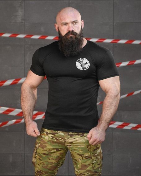 Тактична вологовідвідна футболка SABUR скелет чорна НП5206 | Зображення 1