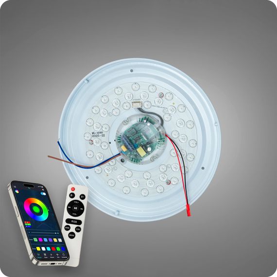 Люстра світлодіодна 517 Dlight RGB з пультом і  колонкою 45Вт Білий (02145) | Зображення 5