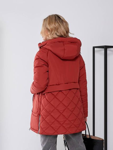 Жіноча зимова куртка з капюшоном, арт. 509, терракот | Зображення 1