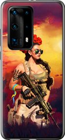 Чехол на Huawei P40 Pro Plus Украинка с оружием "5316u-1917-17620"