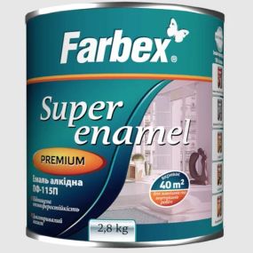 Емаль алкідна ПФ-115П біла глянсова ТМ "Farbex" -2,8кг.