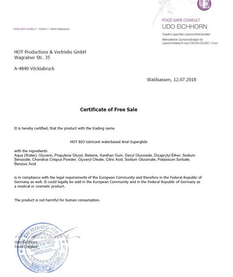 Анальный лубрикант на водной основе Hot Bio lubricant Superglide Anal, 100 мл Sex Aura | Зображення 2