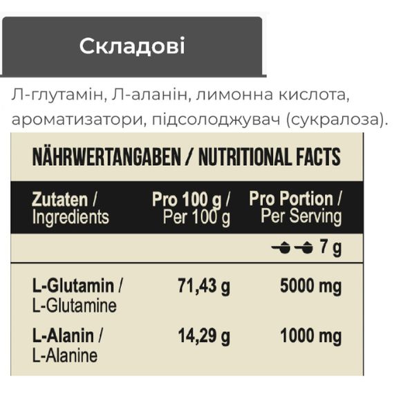 Глютамин для спорта MST Nutrition Glutamine Pro 315 g /45 servings/ Strawberry Kiwi | Зображення 1