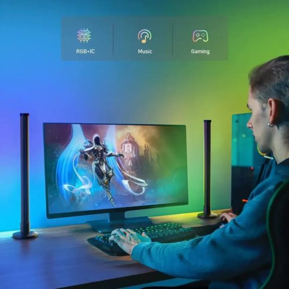 Светодиодные панели 44см 2шт RGB с APP Smart от USB и пультом | Зображення 3