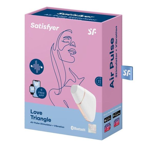 Вакуумний кліторальний вібратор - Satisfyer Love Triangle White (App) | Зображення 1
