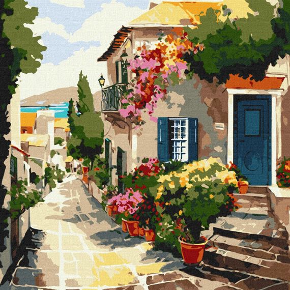 Картина по номерам "Дом у моря" KHO3647 40х40см