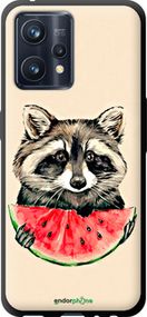 Чохол на Realme 9 Єнотик з кавуном "4605b-2866-2448"