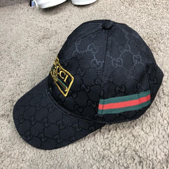 Кепка Baseball Hat Gucci Web Logo Square GG Supreme Canvas Black | Зображення 4