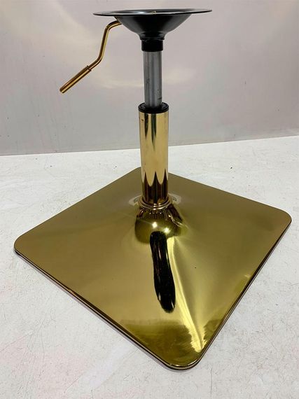 Стілець поворотний із регулюванням висоти Tom 4-GD-Base, на квадратній золотом основі, м'яка оббивка велюр світло-сірий UC-909 | Зображення 2