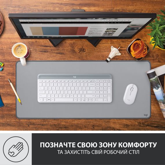 Килимок для мишки Logitech Desk Mat Studio Series Mid Grey (956-000052) | Зображення 1