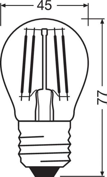 Лампа світлодіодна Osram LED P60 5.5W (806Lm) 2700K E27 філамент (4058075434882) | Зображення 2