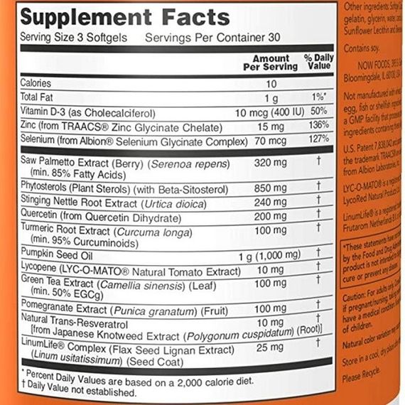 Комплекс для здоровья предстательной железы NOW Foods Clinical Prostate Health 90 Softgels | Зображення 1