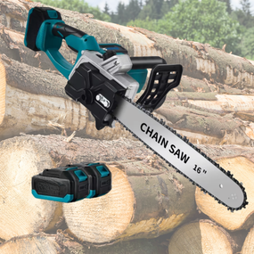 Аккумуляторная цепная пила Electric SAW 16 дюймов + 2 аккумулятора мощная электропила BLUE