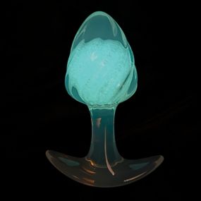 Люмінесцентна анальна пробка UNIVIBE, силіконова з кулькою всередині, фіолетова, 9.5 х 6.5 см sexstyle