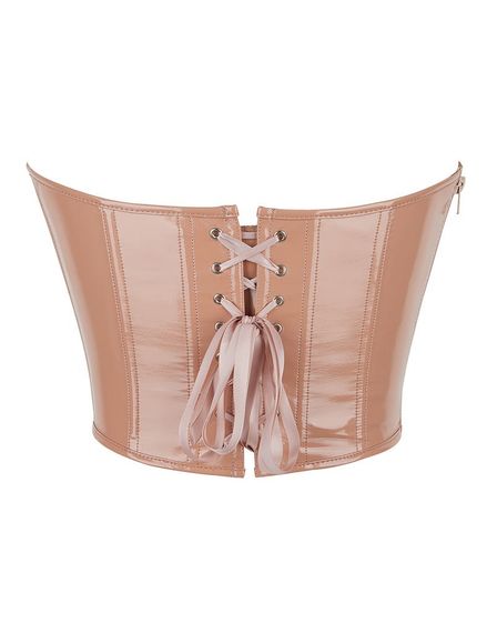 Корсет Star Night з лакованої шкіри, на шнурівці, бежевий, M (без коробки) sexstyle | Зображення 9