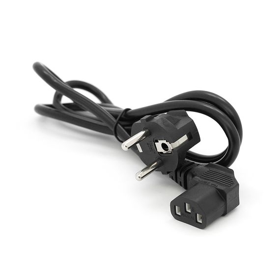 Кабель питания Schuko угловой PC-186A CEE7/7-C13.1.2M, 0.75mm, OEM Q24/300