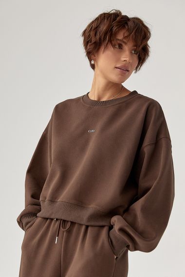 Вільний теплий спортивний костюм - коричневий цвет, S/M (є розміри) | Зображення 2