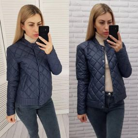 Куртка з ефектом стьобання, арт.310, темно синій