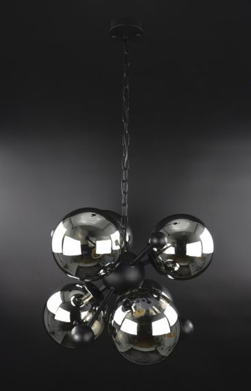 Люстра підвісна LOFT на 6 лампочок 25788 Чорний 50-120х48х48 см.