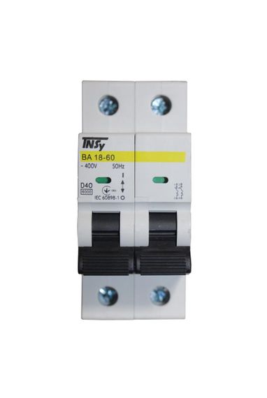 Автоматичний вимикач ВА18-60 2Р 40А 6кА х-ка D Ny95504795 | Зображення 1