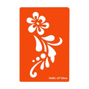 Трафарет для био-тату Цветок fx081-15*20см, размер 15х20см