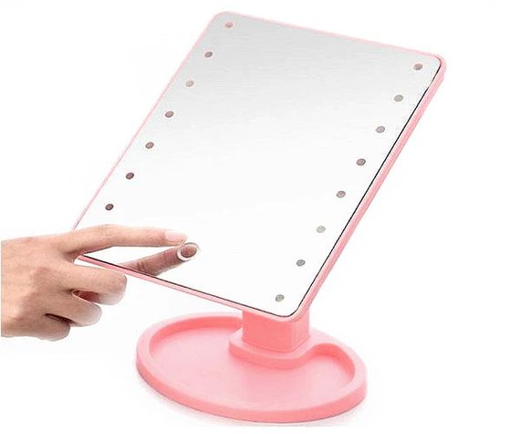 Дзеркало косметичне з LED підсвічуванням прямокутне SUNROZ HH083 360° Рожевий (HH083_315) | Зображення 2