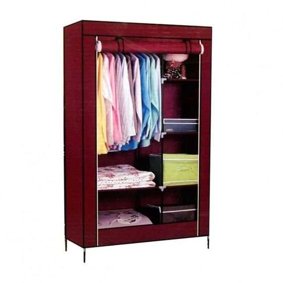 Тканинна шафа для речей Storage Wardrobe 88105 складаний гардероб 2 секції, 105 х 45 х 170 см | Зображення 4