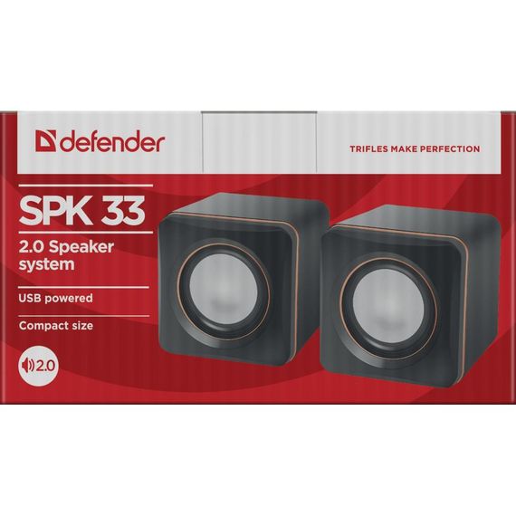 Акустика Defender 2.0 SPK 33 5W USB Black (65633) | Зображення 1