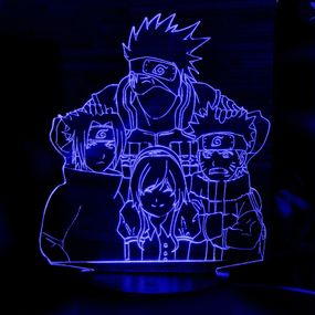 Акриловий світильник-нічник Какаши та Команда 7 синій tty-n001962