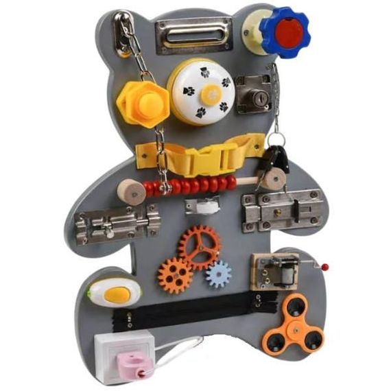 Бізіборд Ведмедик С 49414 Сірий