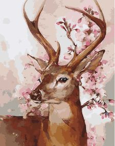 Олень и ветка сакуры