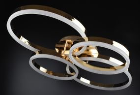 Люстра світлодіодна стельова LED світильник для квартири на стелю лед з пультом 27097 Золото 11х63х83 см.