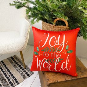 Подушка диванна з оксамиту Joy to the world 45x45 см (45BP_23NG013)