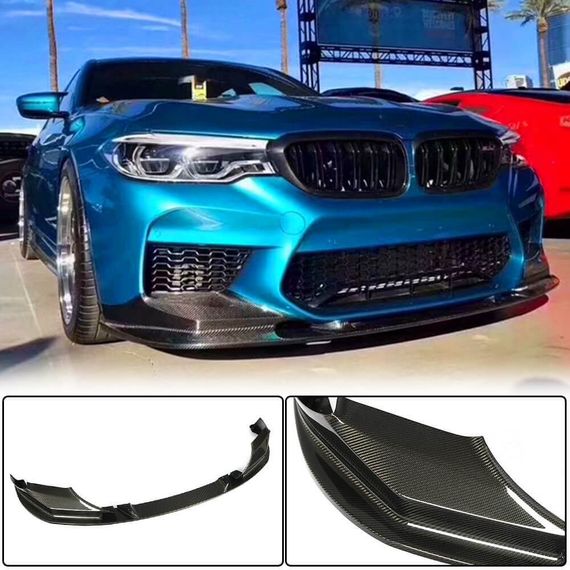 Накладка на передній бампер Lip V2 (для M5 F90 2017-2020, Карбон) для BMW 5 серія G30/31 рр