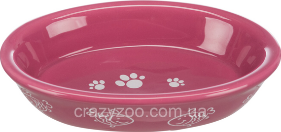 Миска для котів Trixie Ceramic Bowl рожева керамічна рибки 10x15 см 200 мл TX-24495