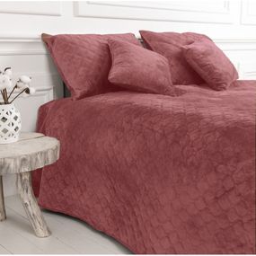 Покрывало двуспальное ТЕП Velour Ромб круглый Mesa Rose 4-00516_22725 180х240 см розовое